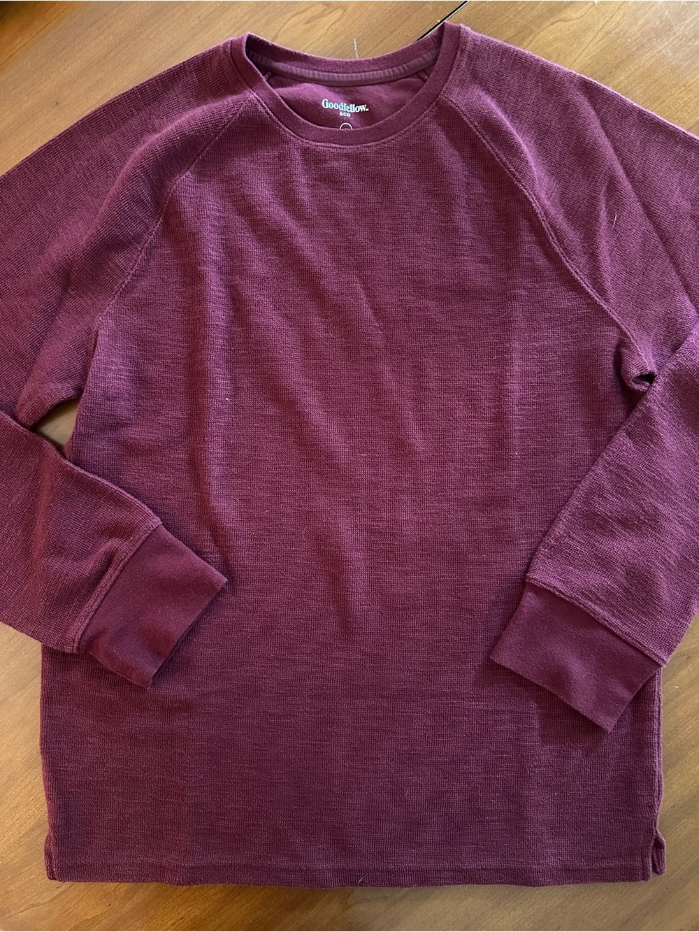 Goodfellow & Co Men’s Medium Burgundy Textured Thermal Long Sleeve Shirt